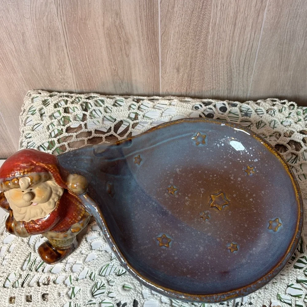 Kirklands Vintage Santa Claus Ceramic Glazed Candy Dish